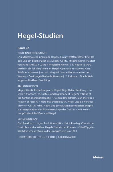 Hegel-Studien Band 22