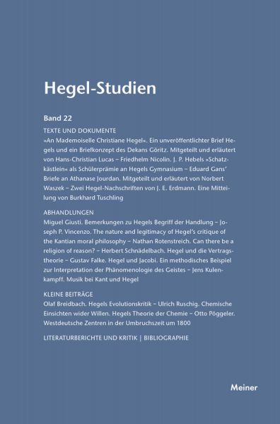 Hegel-Studien Band 22