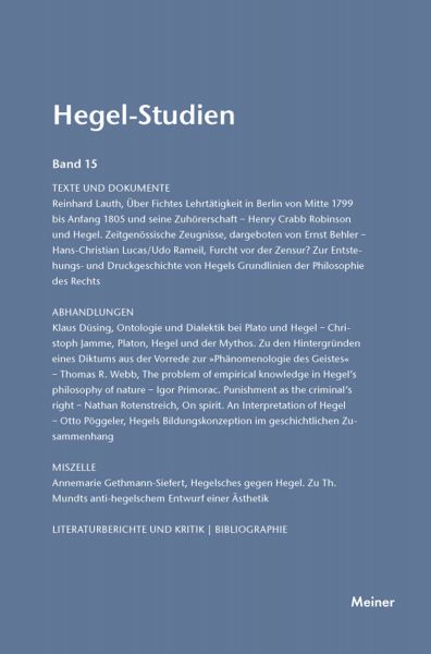Hegel-Studien Band 15