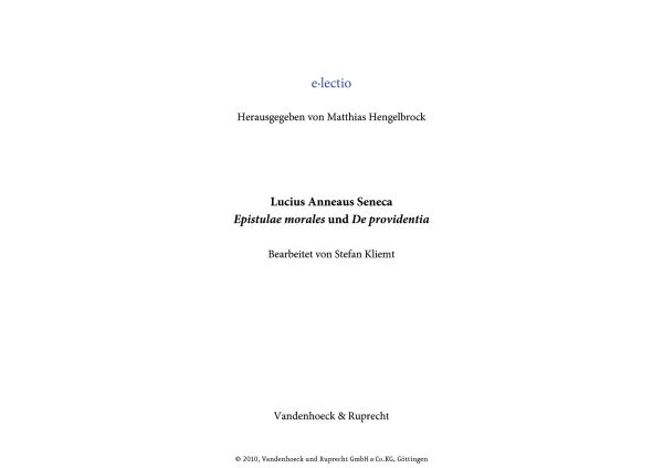 Seneca, Epistulae morales