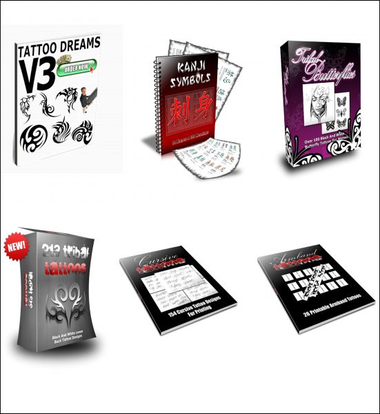 Tribal Tattoos Paket. 6 eBooks Tribal Tattoo Design Vorlagen.