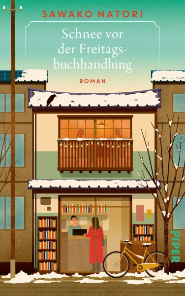 Schnee vor der Freitagsbuchhandlung