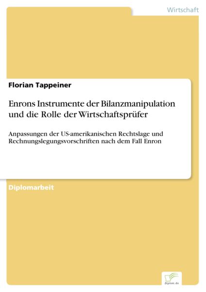 Enrons Instrumente der Bilanzmanipulation und die Rolle der Wirtschaftsprüfer