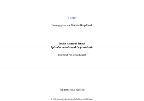Seneca, Epistulae morales – Schullizenz