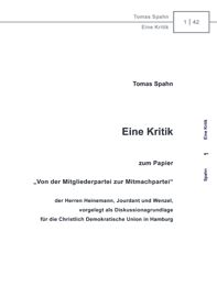 Eine Kritik zum Papier "Von der Mitgliederpartei zur Mitmachpartei"