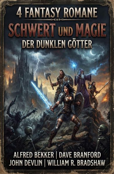 4 Fantasy Romane: Schwert und Magie der dunklen Götter