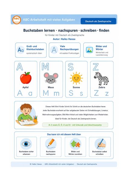 ABC Arbeitsheft - Buchstaben lernen-nachspuren-schreiben-finden