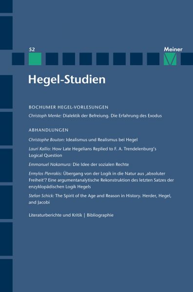 Hegel-Studien Band 52