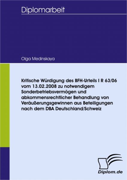 Kritische Würdigung des BFH-Urteils I R 63/06 vom 13.02.2008 zu notwendigem Sonderbetriebsvermögen u