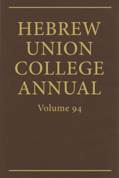Hebrew Union College Annual Vol. 94 (2023)