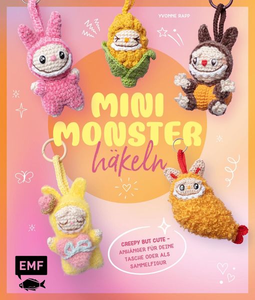 Schlüsselanhänger häkeln: Mini-Monster für Labubu-Fans