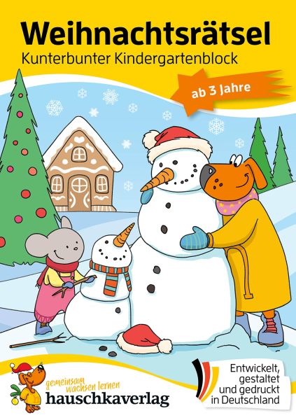 Weihnachtsrätsel – Kunterbunter Kindergartenblock ab 3 Jahre