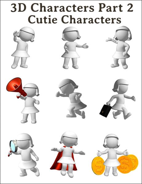 3D Marketing Part 2 Cutie Characters.
