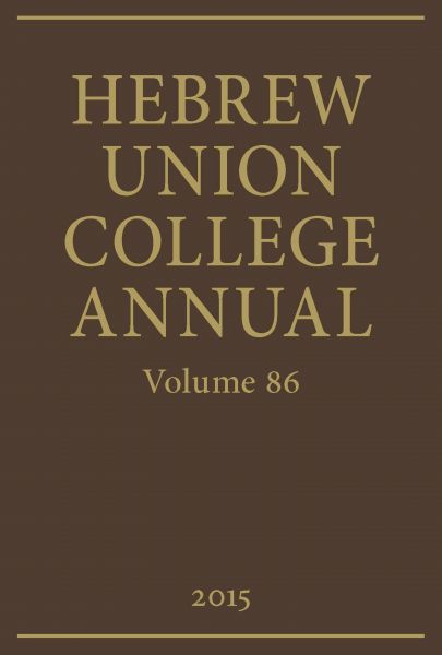 Hebrew Union College Annual Volume 86