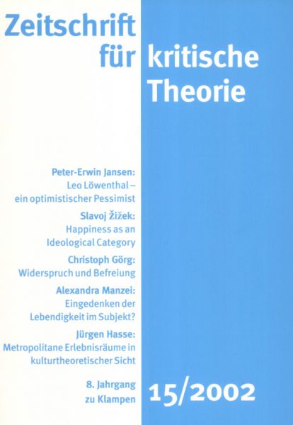 Zeitschrift für kritische Theorie / Zeitschrift für kritische Theorie, Heft 15