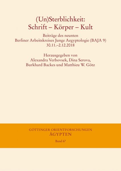 (Un) Sterblichkeit: Schrift - Körper - Kult