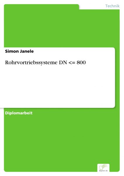 Rohrvortriebssysteme DN <= 800