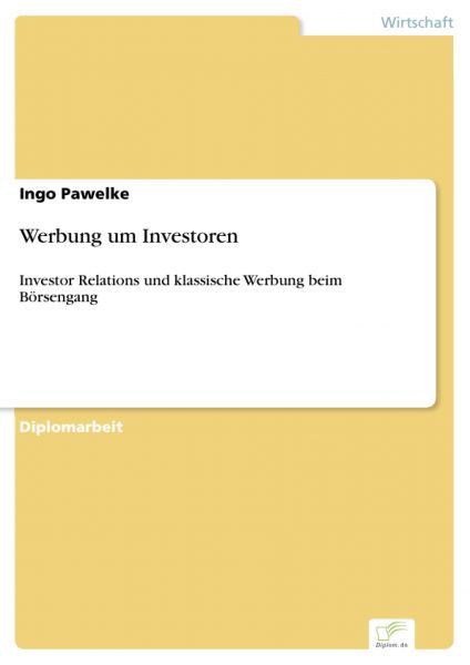 Werbung um Investoren