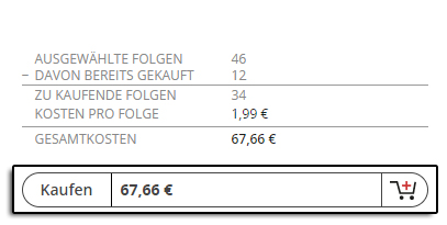Mit dem Button Kaufen legen Sie die Artikel in den Warenkorb und werden direkt zum Bezahlen-Schritt geleitet