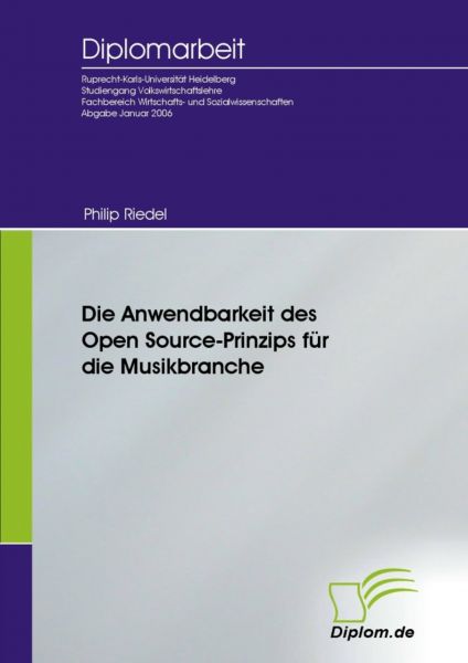 Die Anwendbarkeit des Open Source-Prinzips für die Musikbranche