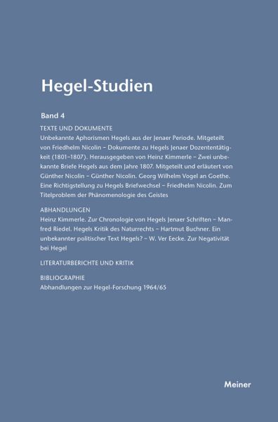 Hegel-Studien Band 4