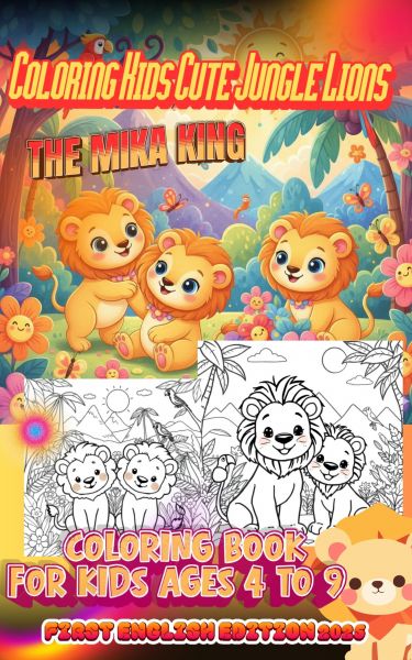 Coloring Kids Cute Jungle Lions The Mika King: Coloring Kids Cute Jungle Lions The Mika King Colorin