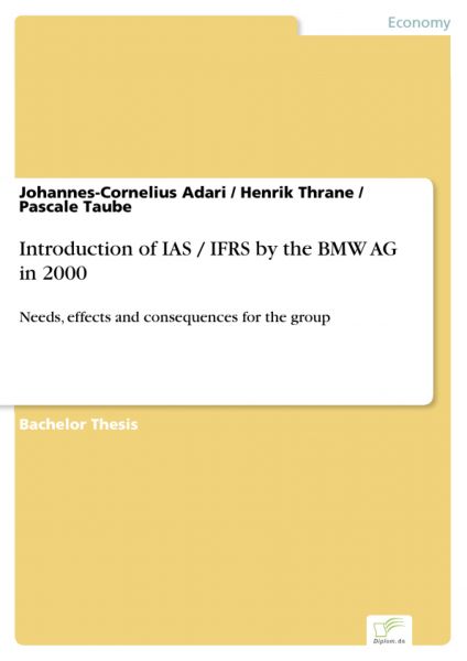 Introduction of IAS / IFRS by the BMW AG in 2000