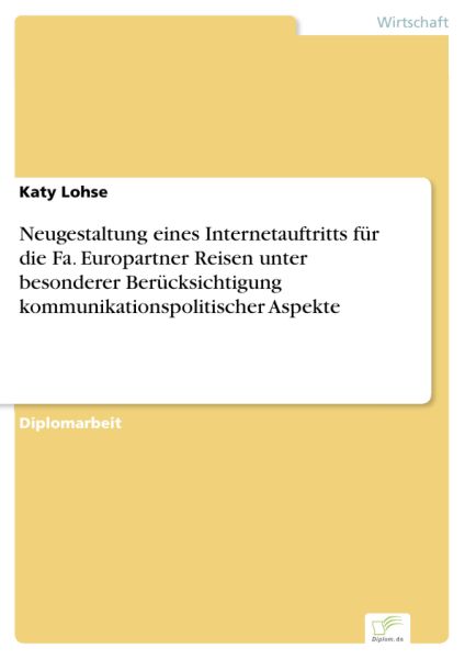 Neugestaltung eines Internetauftritts für die Fa. Europartner Reisen unter besonderer Berücksichtigu