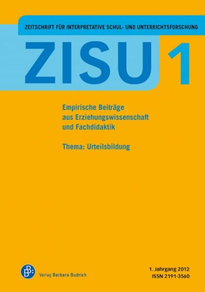 ZISU 1, 2012 - ebook - Zeitschrift für interpretative Schul- und Unterrichtsforschung