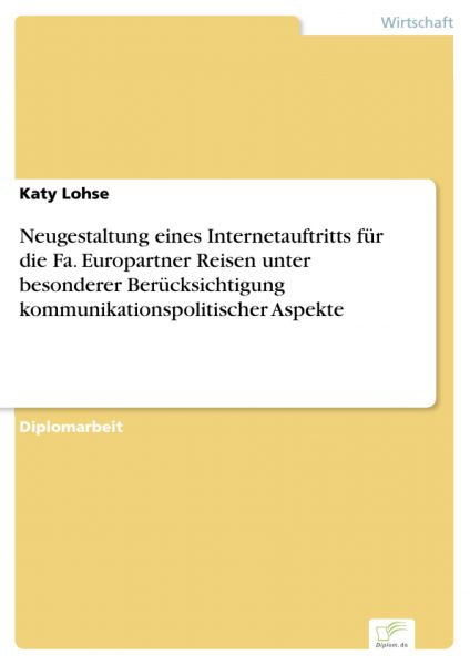 Neugestaltung eines Internetauftritts für die Fa. Europartner Reisen unter besonderer Berücksichtigu