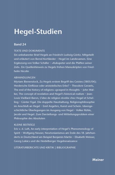 Hegel-Studien Band 24