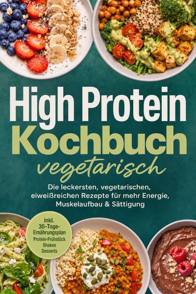 High Protein Kochbuch vegetarisch: Die leckersten, vegetarischen, eiweißreichen Rezepte für mehr Ene