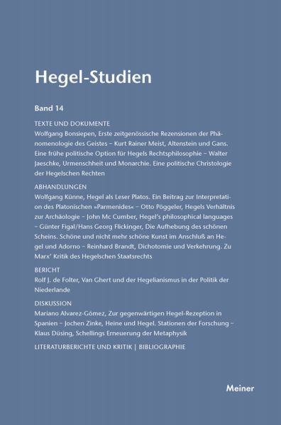 Hegel-Studien Band 14
