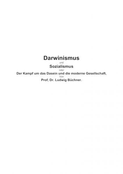 Darwinismus und Sozialismus